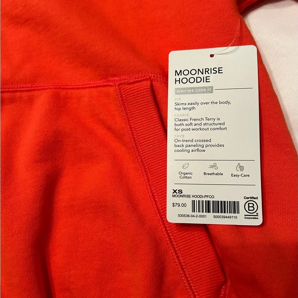 Athleta Moonrise Hoodie Sweatshirt Size XS Coral NWT - Picture 8 of 9